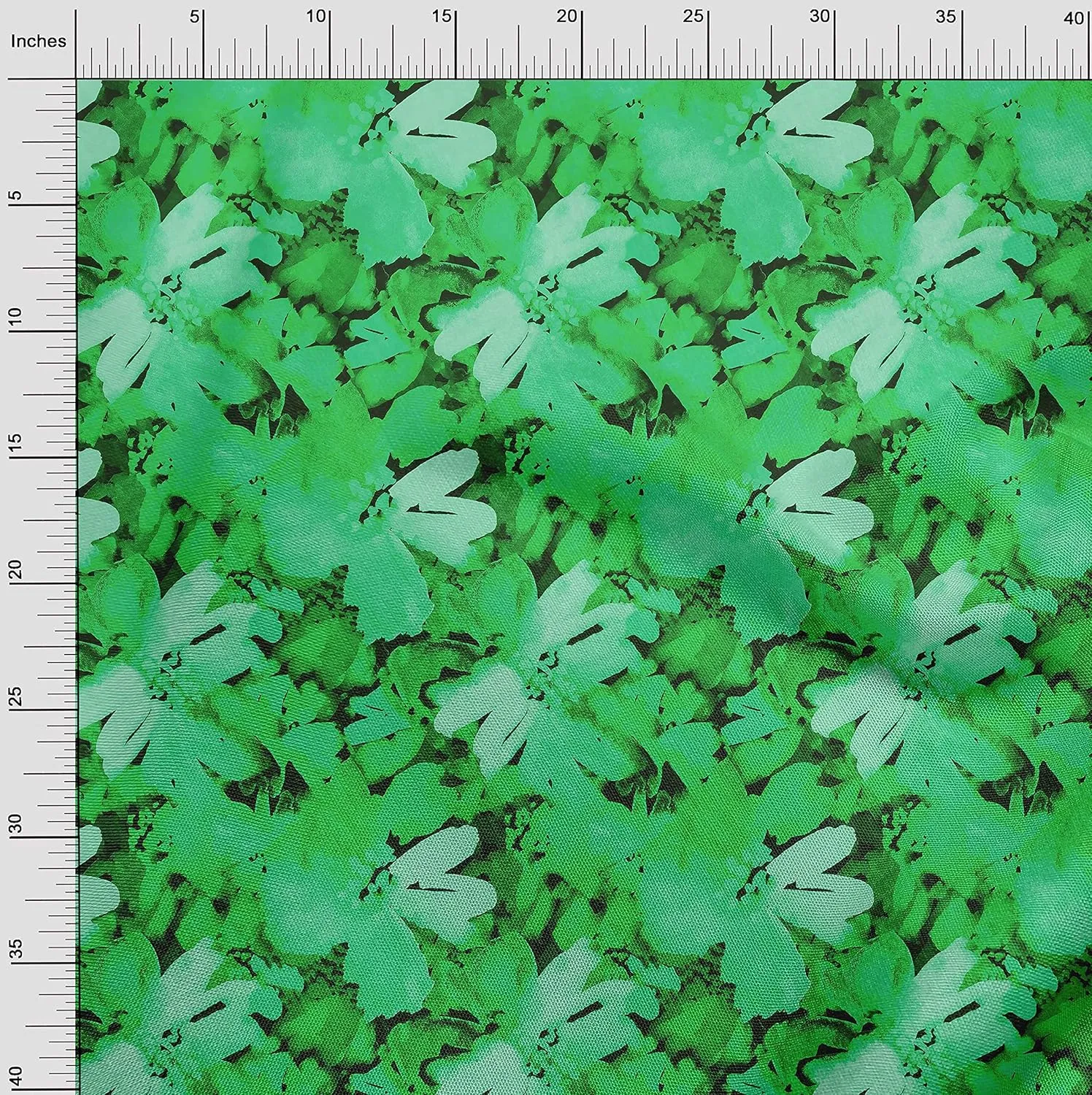 oneOone Silk Tabby Green Fabric Florals Sewing Craft Projects Fabric Prints by Yard 42 Inch Wide-TXU