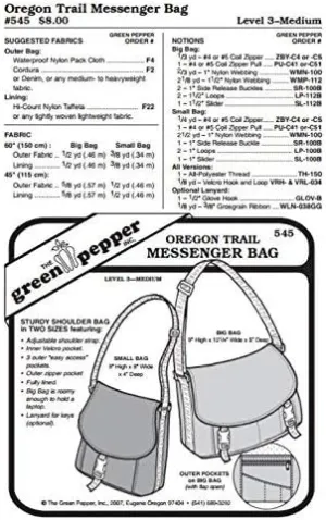 Oregon Trail Messenger Bag Pack Purse Shoulder Bags #545 Sewing Pattern (Pattern Only)
