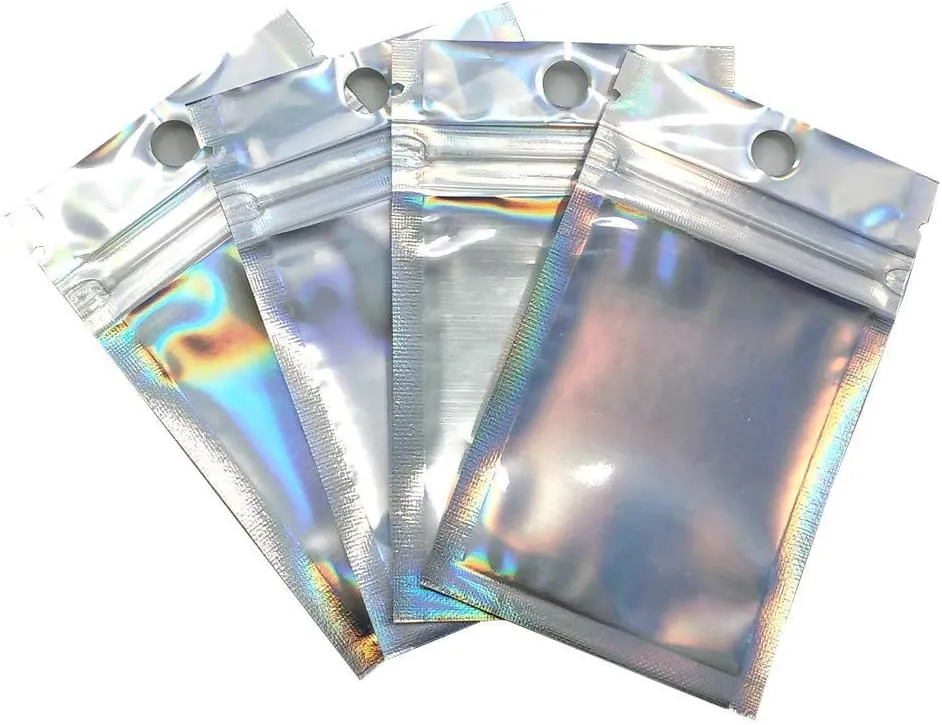 PABCK 1000 Pack 2.3x3.9 inch (Inside Size 1.9x2.5 inch) Resealable Foil Pouch Clear Front Heat Seal Bags with Hang Hole for Zip Food Storage Lock Bag Reclosable Airtight Zipper Lock Packaging