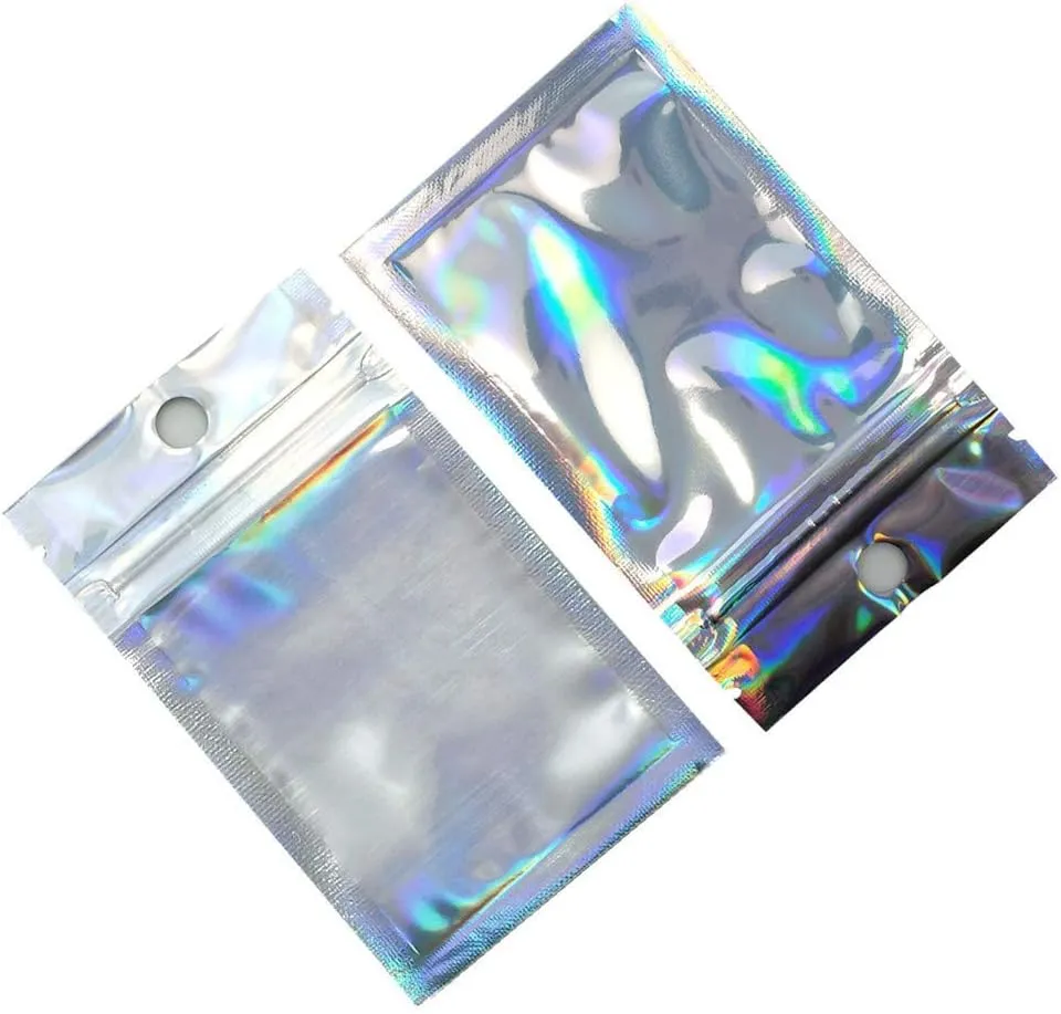 PABCK 1000 Pack 2.3x3.9 inch (Inside Size 1.9x2.5 inch) Resealable Foil Pouch Clear Front Heat Seal Bags with Hang Hole for Zip Food Storage Lock Bag Reclosable Airtight Zipper Lock Packaging