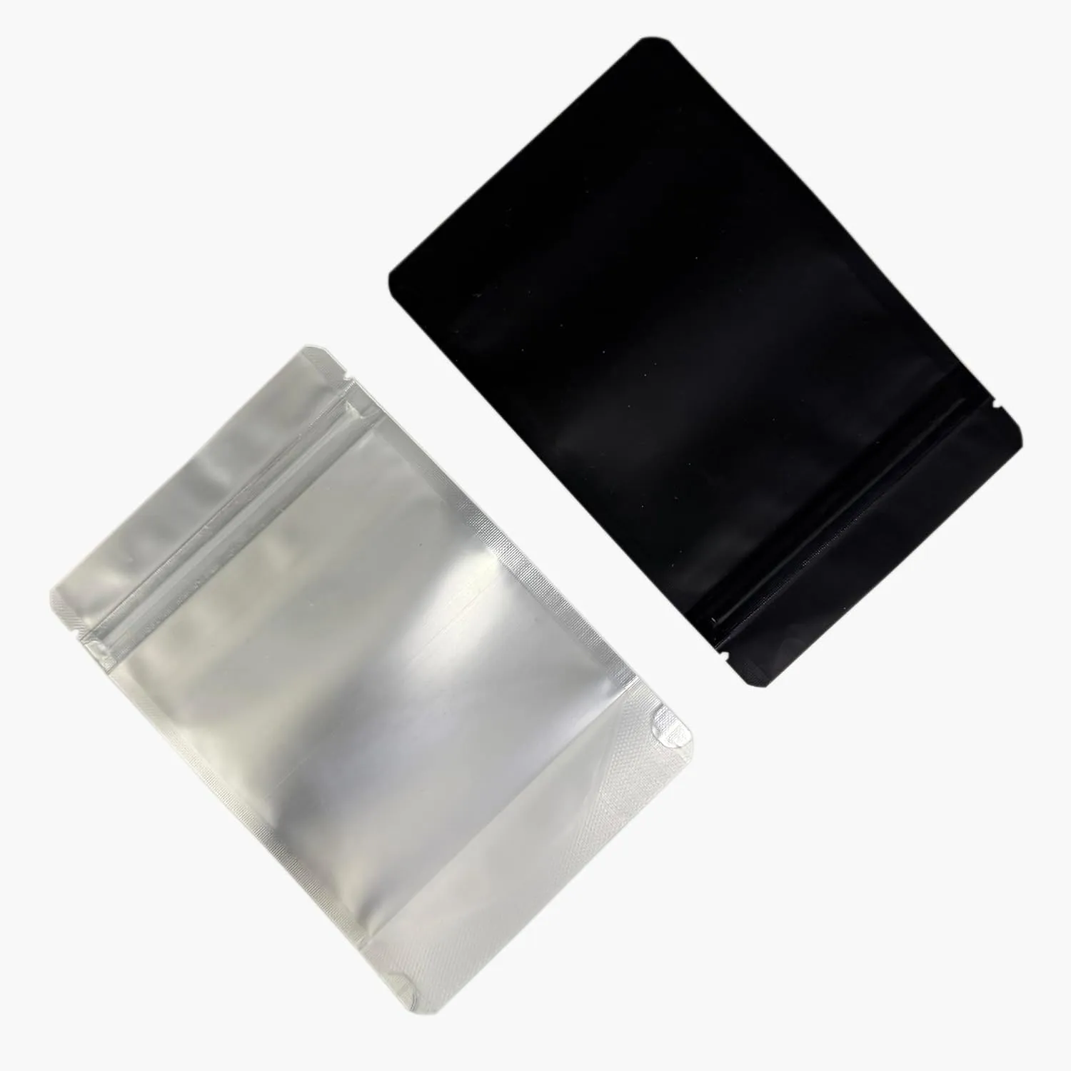 PABCK Black Mylar Resealable Bag Self Seal Foil Bags for Food Storage Candy Coffee Packaging Stand Up Plastic Heat Sealable Aluminum Pouch with Window (50, 5x8.1 inch)