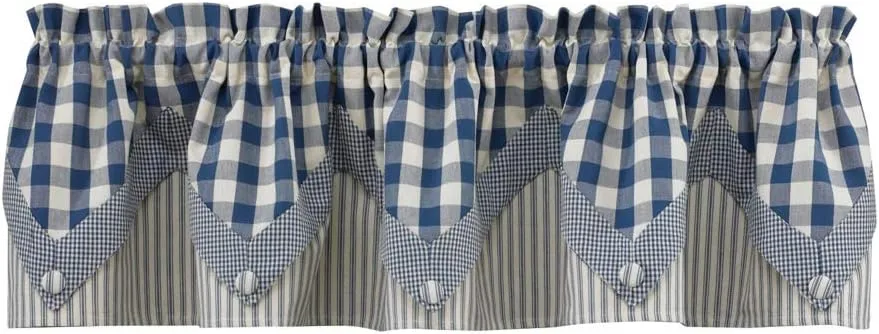 Park Designs York Point Curtain Valance, 72" by 15", Blue