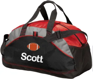 Personalized Football Duffel Bag, Men and Women, Custom Sport Bag with Monogrammed Name, Red
