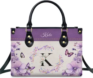 Personalized Handbags for Women - PU Leather Crossbody Monogrammed Handbag - Initial Tote Bag Gift for Mom