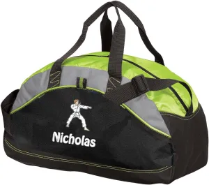 Personalized Karate Duffel Bag, Men and Women, Custom Sport Bag with Monogrammed Name, Lime