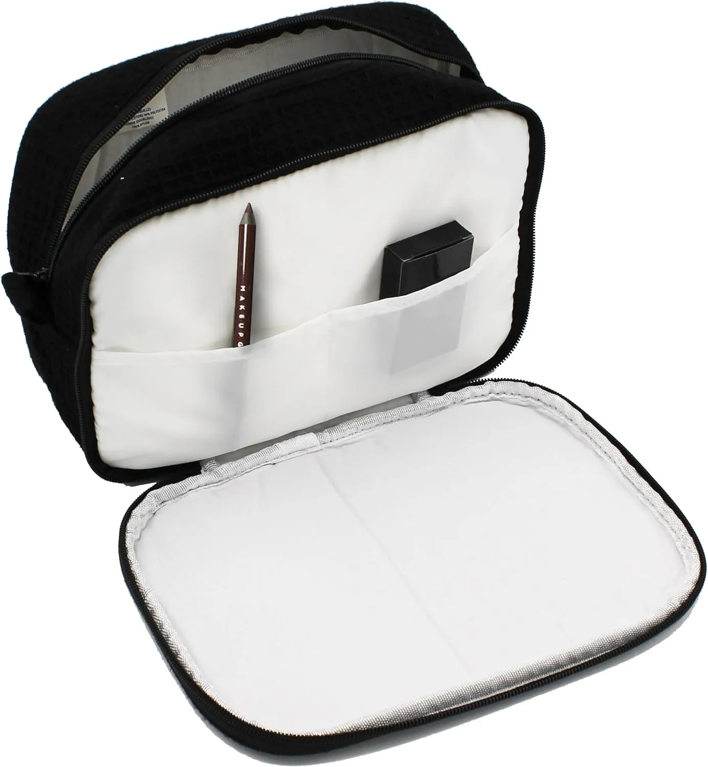 Personalized Makeup Bag - Bridesmaid Make Up Cosmetic Case - Monogrammed and Embroidered (Black)