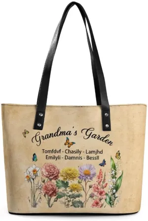 Personalized Mothers Day Leather Bag, Custom Handbag For Nana Mom,Mothers Day Loving Gift For Grandma, Mom
