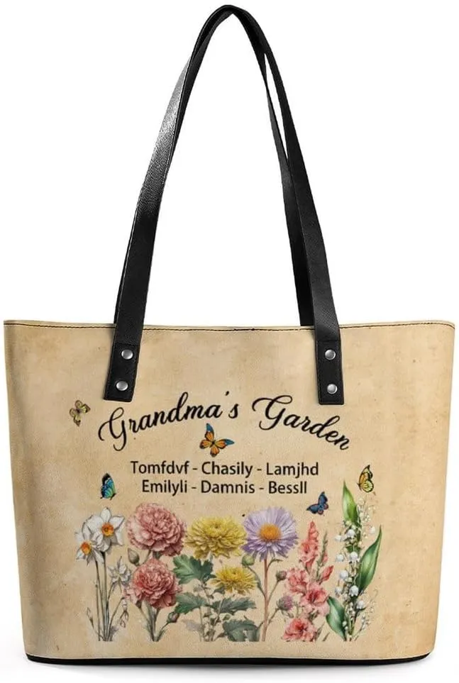 Personalized Mothers Day Leather Bag, Custom Handbag For Nana Mom,Mothers Day Loving Gift For Grandma, Mom