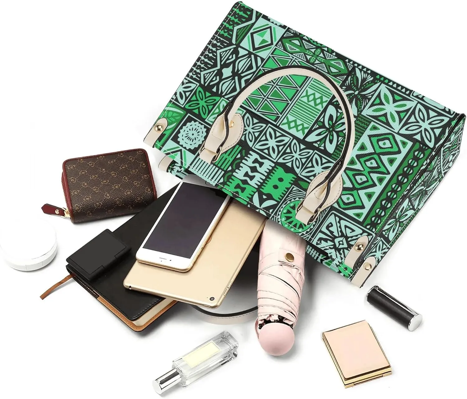 Personalized Pu Handbags For Women Polynesian Elegant Temperament Square Shoulder Bag Crossbody Bag Custom Pattern