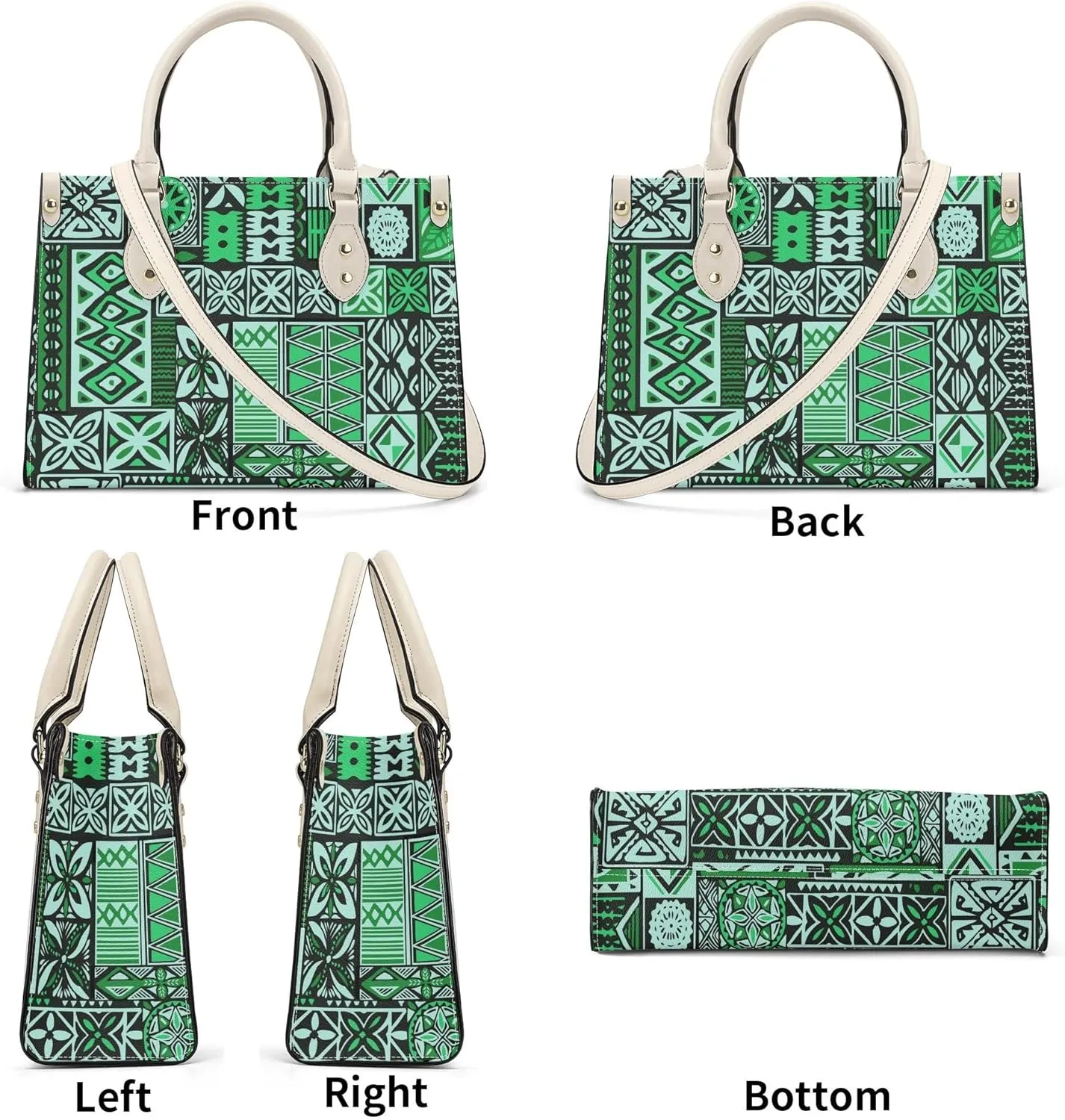 Personalized Pu Handbags For Women Polynesian Elegant Temperament Square Shoulder Bag Crossbody Bag Custom Pattern