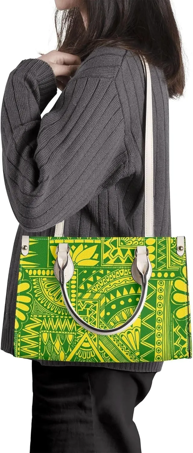 Personalized Pu Handbags For Women Polynesian Elegant Temperament Square Shoulder Bag Crossbody Bag Custom Pattern
