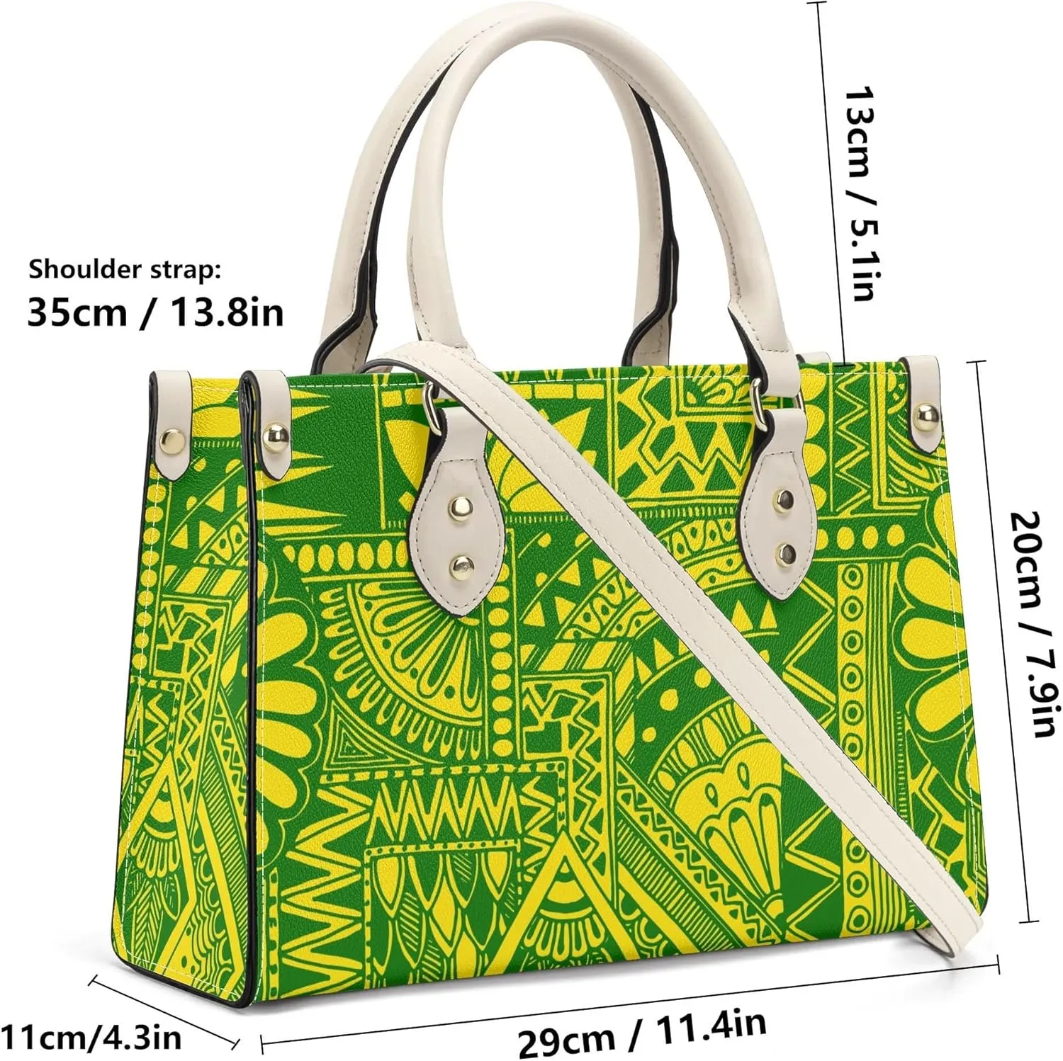 Personalized Pu Handbags For Women Polynesian Elegant Temperament Square Shoulder Bag Crossbody Bag Custom Pattern