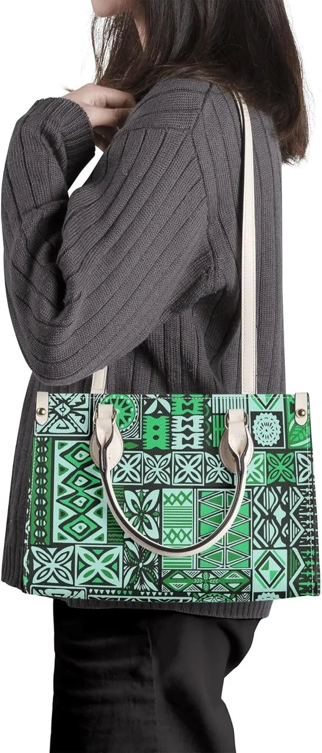 Personalized Pu Handbags For Women Polynesian Elegant Temperament Square Shoulder Bag Crossbody Bag Custom Pattern
