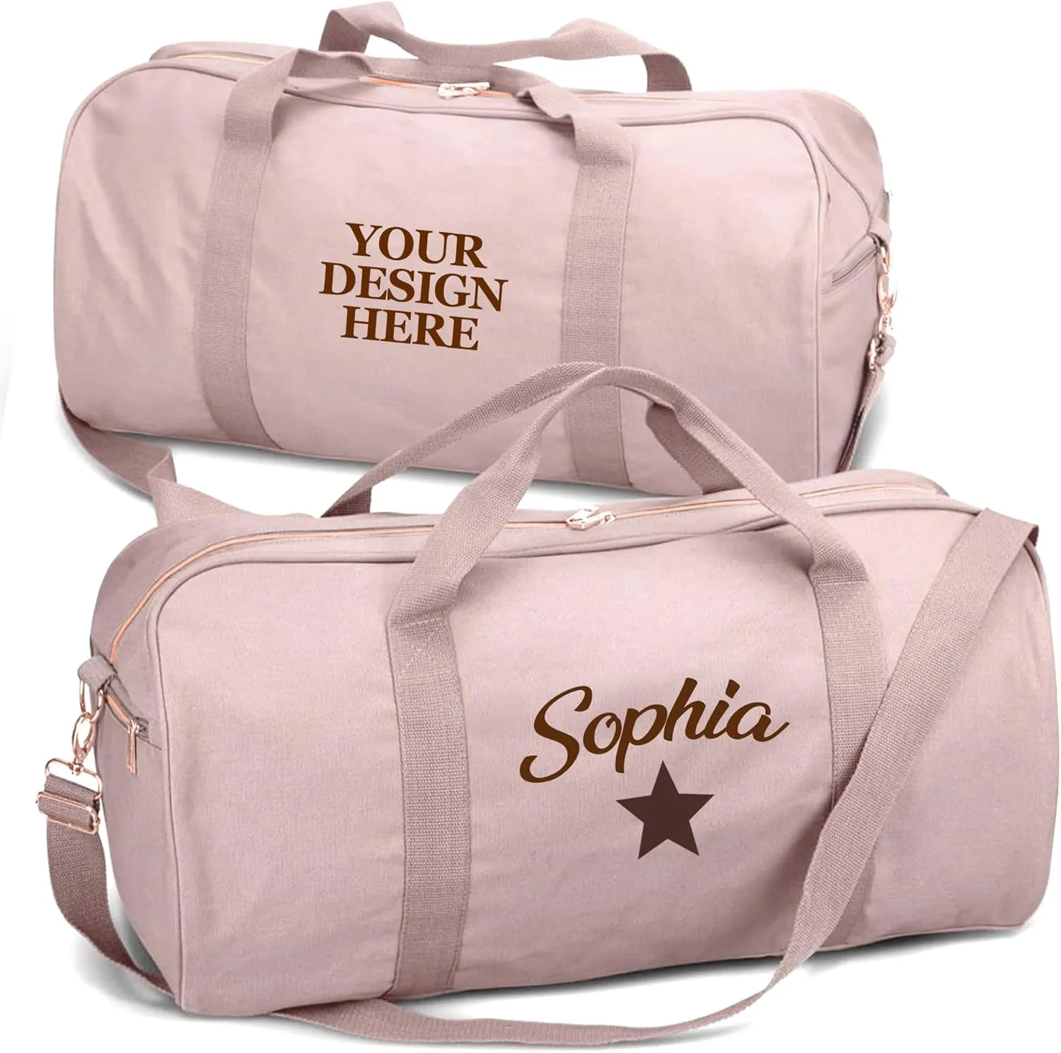 Personalized Travel Duffle Bag with Custom Name, Waterproof Personalized Weekender Bag, Custom Carry On Tote for Women, Travel Essentials Gym Bag, Customized Hospital Overnight Luggage - Pink