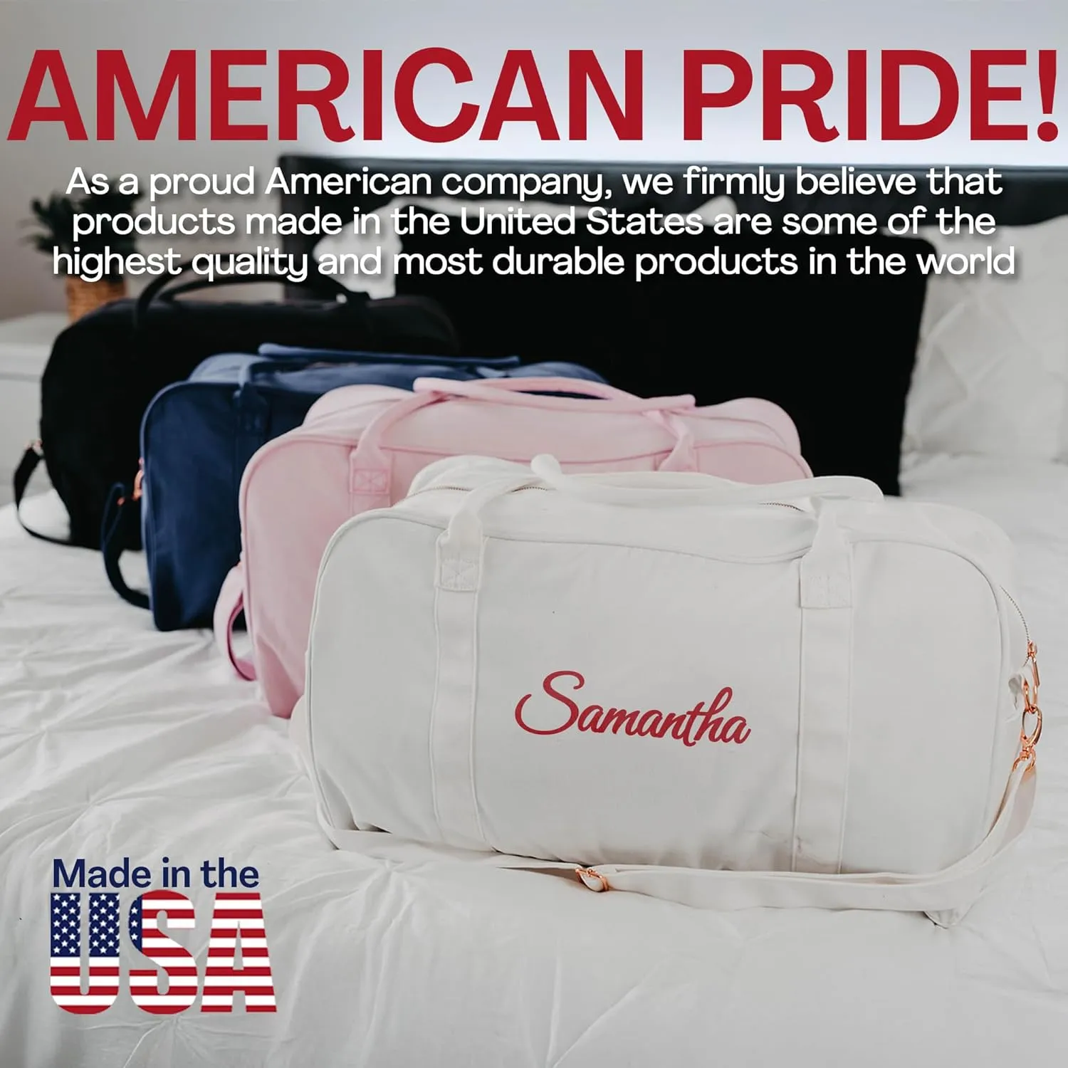 Personalized Travel Duffle Bag with Custom Name, Waterproof Personalized Weekender Bag, Custom Carry On Tote for Women, Travel Essentials Gym Bag, Customized Hospital Overnight Luggage - Pink