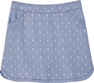 PETER MILLAR Women's Performance Alice Petal Hem Dominoes Golf Skort XS Blue