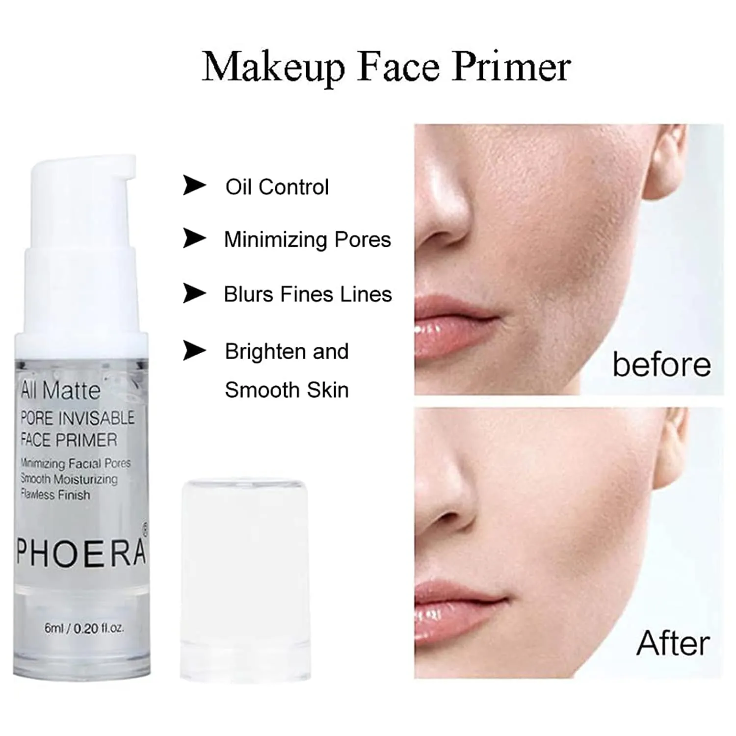 PHOERA Foundation 102 and 104 & Face Primer,Liquid Full Coverage Foundation Set,Foundation Brush Powder Brush,5 Makeup Sponge,30ml PHOERA 24HR Matte Oil Control Concealer (102 Nude   104 Buff Beige)
