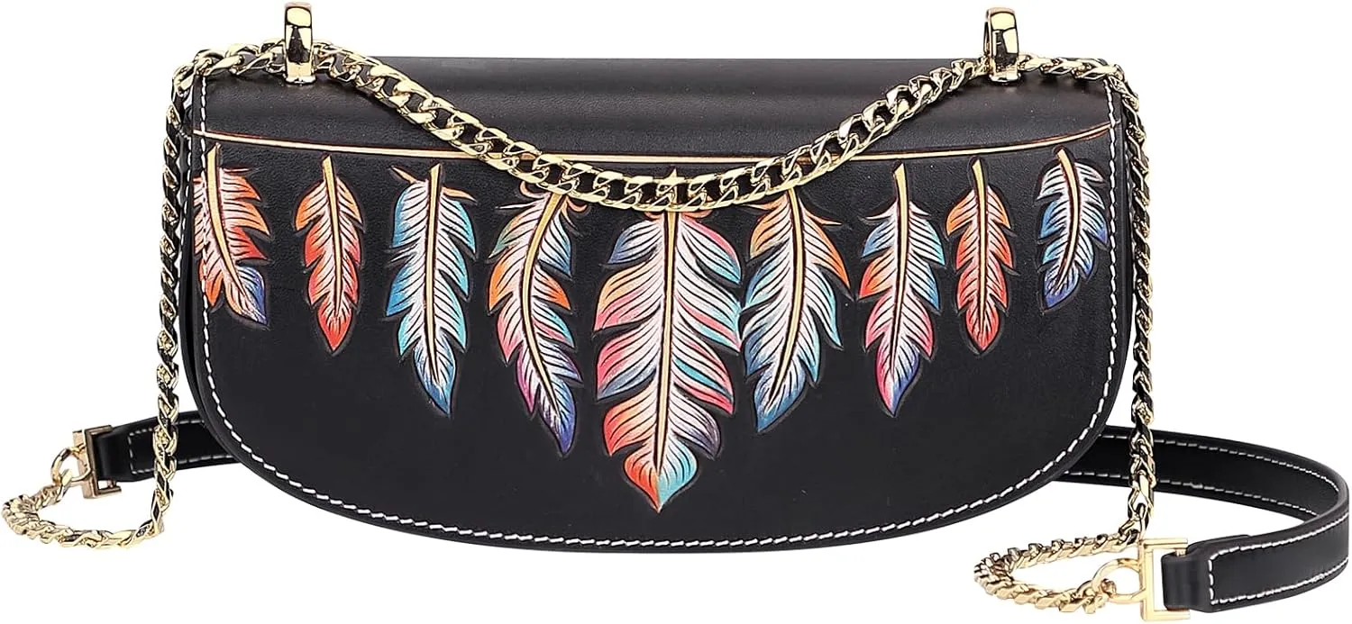 PIJUSHI Designer Genuine Leather Crossbody Bags for Women Mini Handmade Cross Body Purses and Handbags