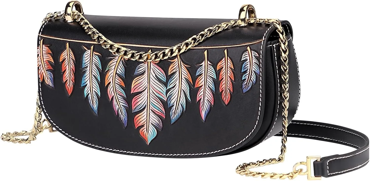 PIJUSHI Designer Genuine Leather Crossbody Bags for Women Mini Handmade Cross Body Purses and Handbags