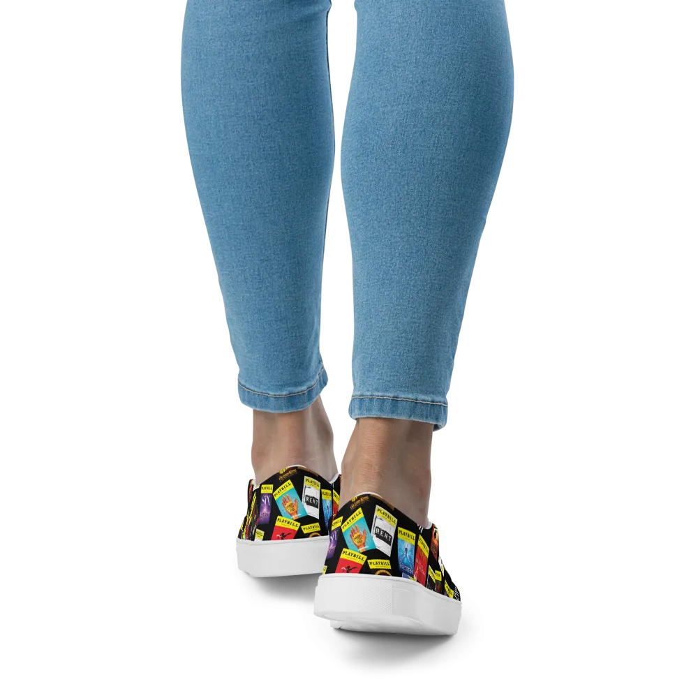 Playbill Covers - Women’s Slip-On Canvas Shoes in Black