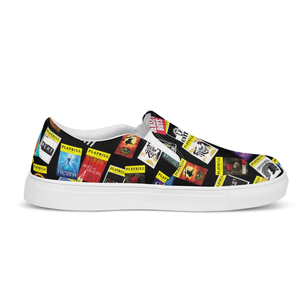 Playbill Covers - Women’s Slip-On Canvas Shoes in Black