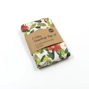 Pohutukawa Print Drawstring Bag Set