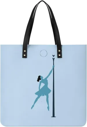 Pole Dance Womens PU Leather Tote Bag Large Capacity Shoulder Purse Versatile Handbags