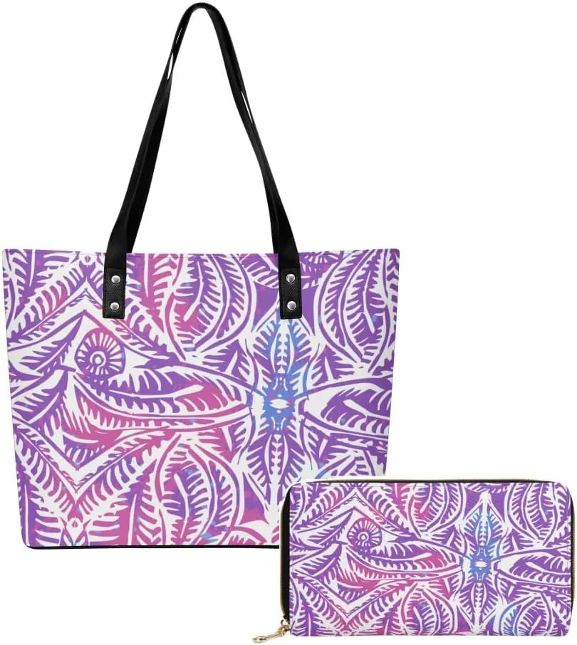 Polynesian Custom Women'S Pu Shoulder Bag Women'S Pu Purse Multi-Function Large Capacity Temperament Bag For Women