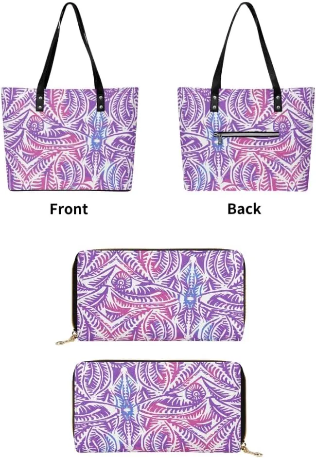 Polynesian Custom Women'S Pu Shoulder Bag Women'S Pu Purse Multi-Function Large Capacity Temperament Bag For Women