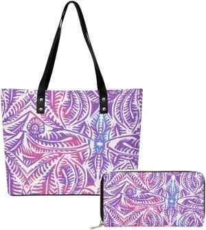 Polynesian Custom Women'S Pu Shoulder Bag Women'S Pu Purse Multi-Function Large Capacity Temperament Bag For Women