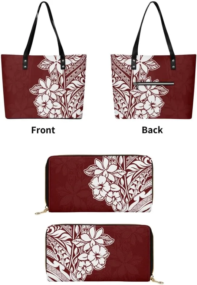 Polynesian Large Capacity Temperament Handbag Samoa Women'S Bag Set 2 Women'S Shoulder Bag Women'S Purse