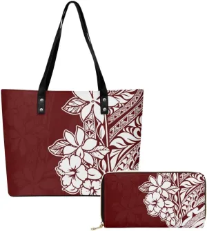 Polynesian Large Capacity Temperament Handbag Samoa Women'S Bag Set 2 Women'S Shoulder Bag Women'S Purse