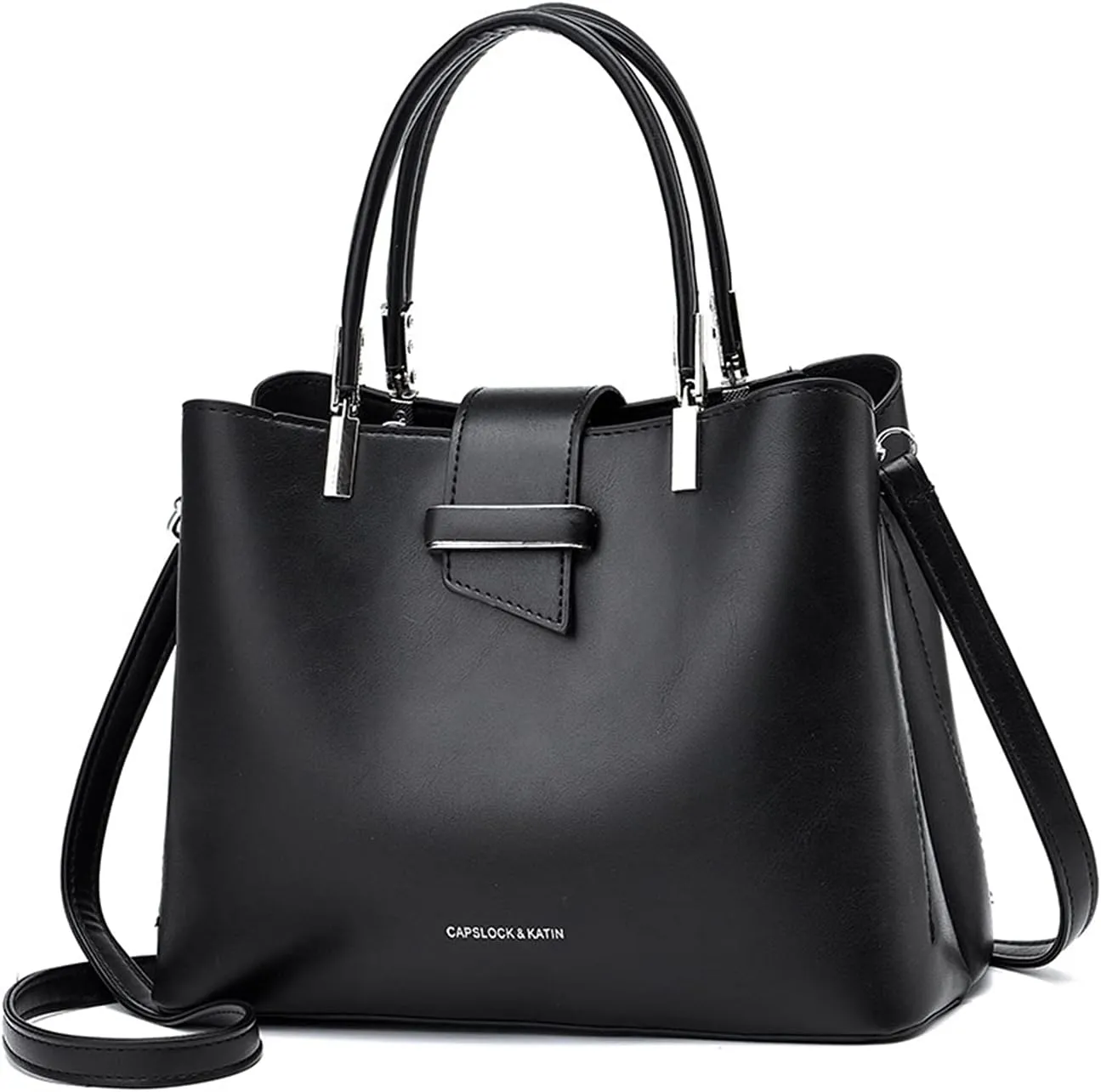 PORRASSO Fashion Handbag Purses Women Top-Handle Bags Ladies Crossbody Bag Satchel PU Leather Shoulder Tote Bags Black