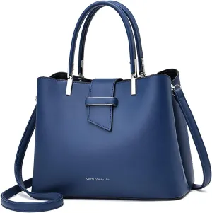PORRASSO Fashion Handbag Purses Women Top-Handle Bags Ladies Crossbody Bag Satchel PU Leather Shoulder Tote Bags Blue