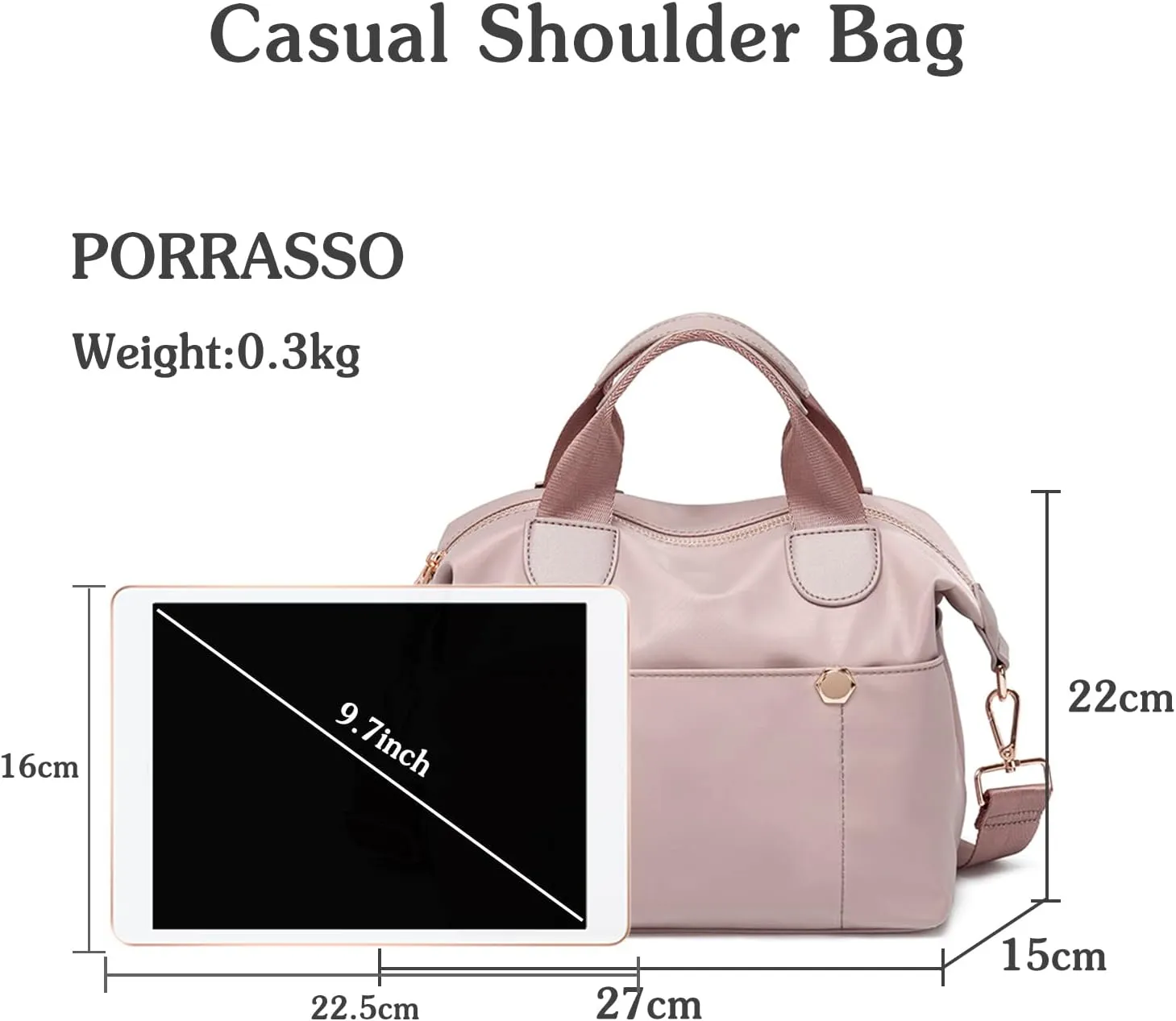 PORRASSO Women Crossbody Bag Fashion Shoulder Bag Multifunctional Handbag Ladies Satchel