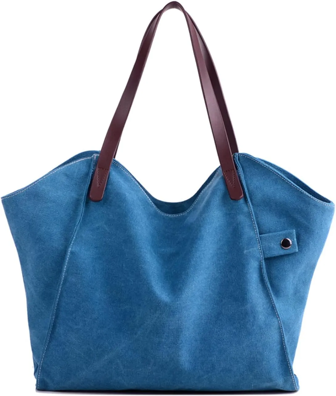 PORRASSO Women's Handbag Canvas Tote Large Shoulder Bag Ladies Hobo Top-Handle Bag