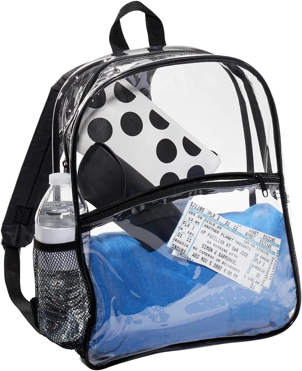 Port Authority Clear Backpack BG230, Clear/ Black, OSFA