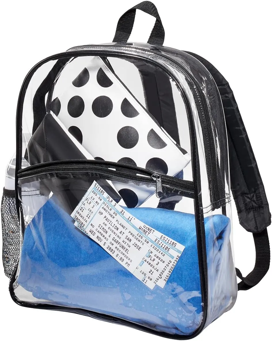 Port Authority Clear Backpack BG230, Clear/ Black, OSFA