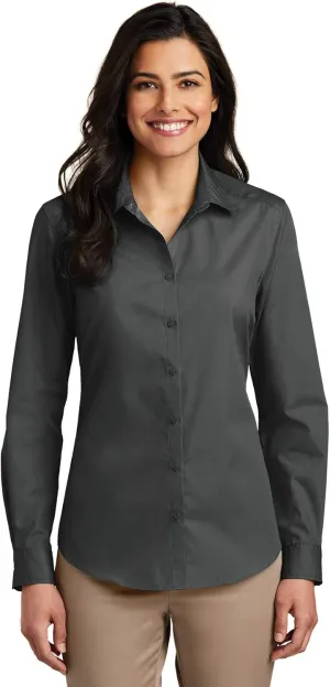 Port Authority Women's Long Sleeve Carefree Poplin Button-Down Shirt