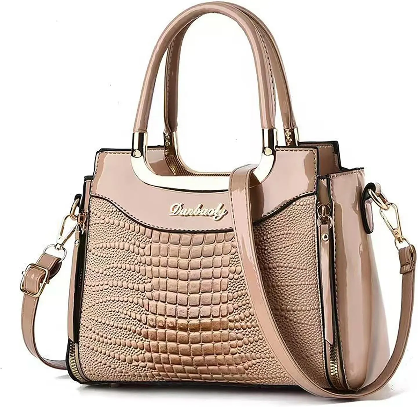 PORT&LOTUS Small Top Handle Crossbody Purses for Women Crocodile Pattern Shoulder Bags for Women