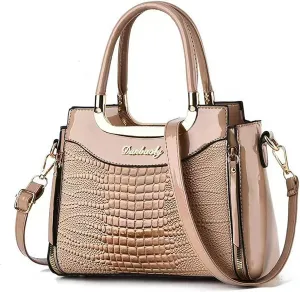 PORT&LOTUS Small Top Handle Crossbody Purses for Women Crocodile Pattern Shoulder Bags for Women