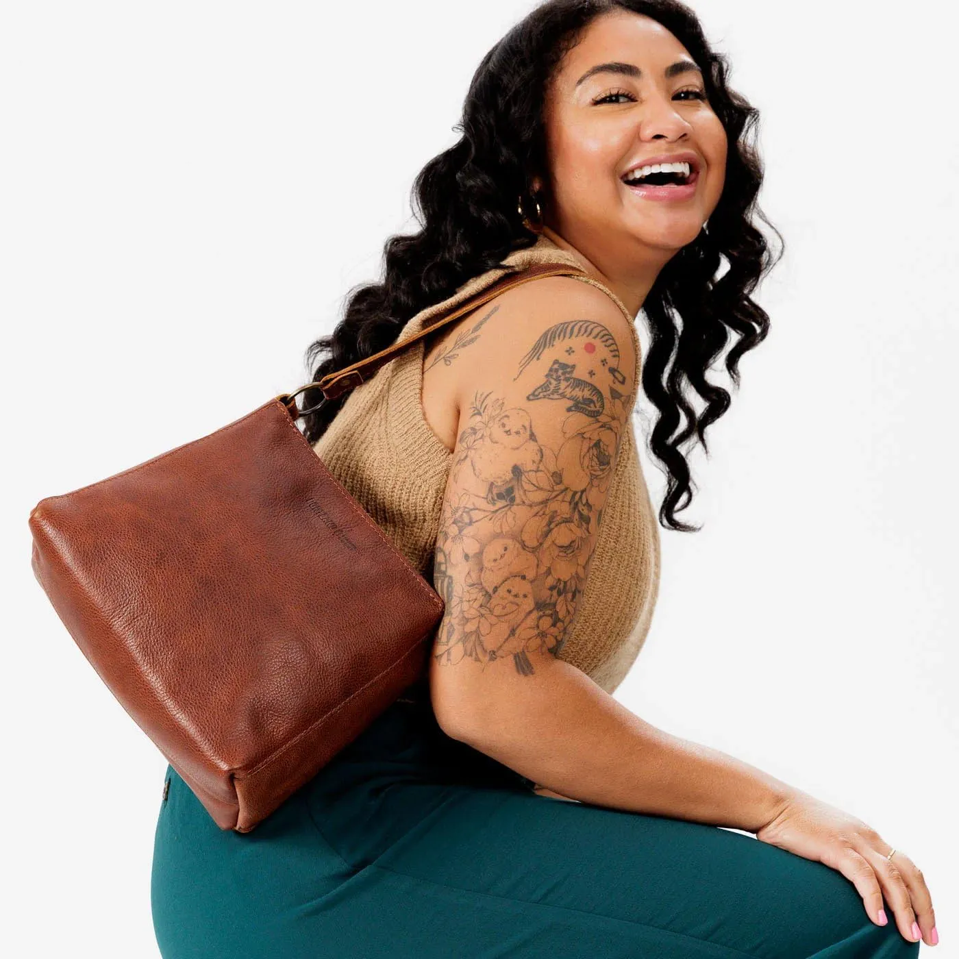 Portland Leather Goods Triangle Shoulder Bag for Women – Handmade from the Finest Full-Grain Hides