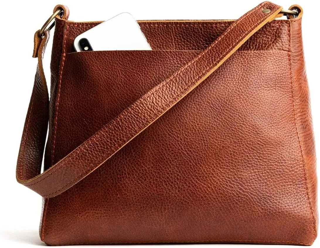 Portland Leather Goods Triangle Shoulder Bag for Women – Handmade from the Finest Full-Grain Hides