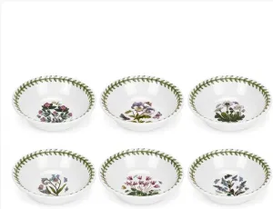 Portmeirion Botanic Garden 5" Mini Bowl - Set of 6 | Assorted Motifs | Fine Earthenware | Chip Resistant Glaze | Dishwasher, Microwave, Freezer, Oven Safe | Made in England