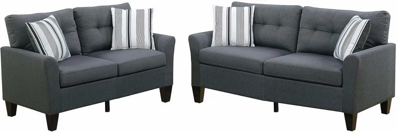 Poundex PDEX- Sofas, CHARCOAL