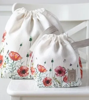 Project Bag. Small. Special KnitterBag design. Summer Flowers collection. Lavender pattern