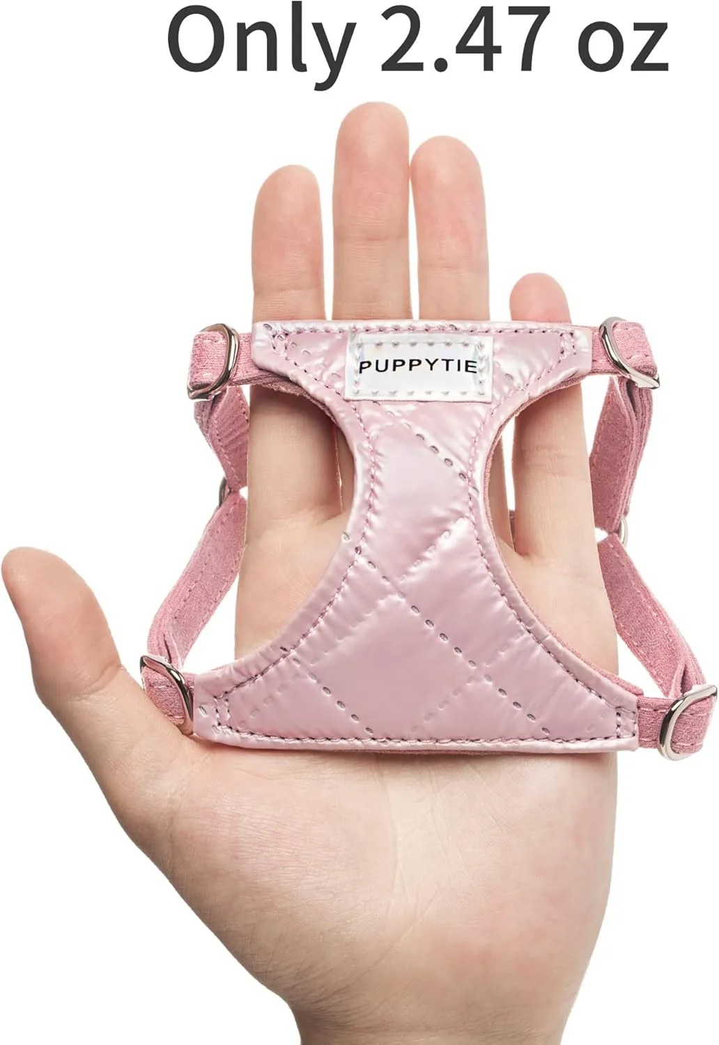 Puppytie No Pull Small Dog Harness with Multifunction Dog Leash,Lightweight Soft Adjustable No Choke Escape Proof Pet Harness Vest Pet Harness Vest,Glossy Pearl White,S