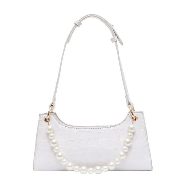 Purple Tote Bags For Women Vintage Handbag Mini Leather Shoulder Bag Retro Women Bag Stone Pattern Female Purse