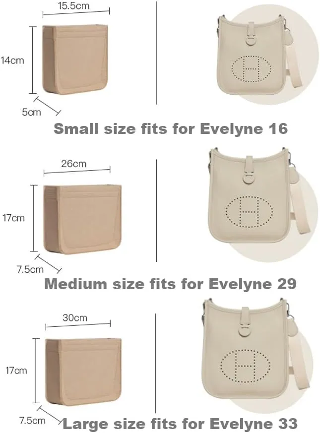 Purse Insert Organizer for Evelyne 16 Bags,Premium Purse Felt Insert (Orange, For Evelyne 16)