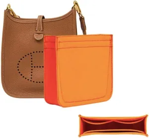 Purse Insert Organizer for Evelyne 16 Bags,Premium Purse Felt Insert (Orange, For Evelyne 16)